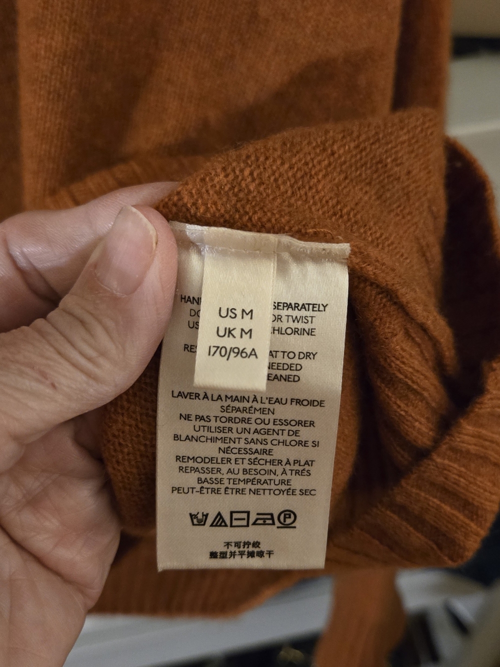 Free People Burnt Orange Mock Neck Cashmere Sweater - Picture 4 of 6